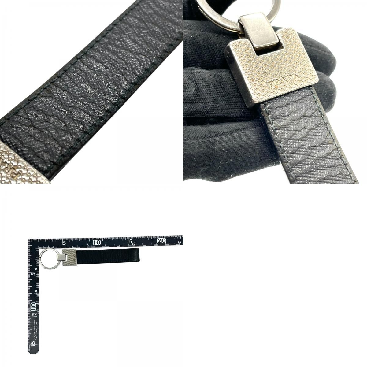 プラダ　キーリング PRADA プラダ キーリング M780 ブラック レザー×シルバー金具 美