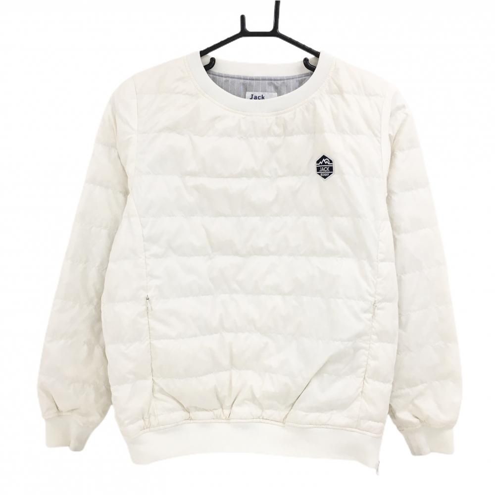 ジャックバニー ダウンスニード アイボリー×黒 蓄熱裏地 胸ロゴ ブルゾン レディース 0 S ゴルフウェア Jack Bunny