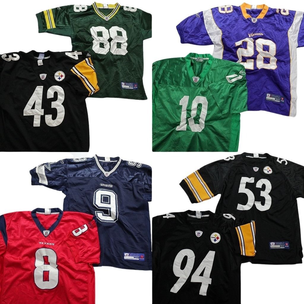 古着卸 まとめ売り プロチーム NFL ユニフォーム ゲームシャツ 8枚セット (メンズ 50 ) リーボック カウボーイズ テキサンズ MT9967