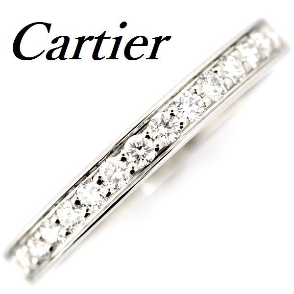 カルティエ ハーフエタニティー ダイヤモンド リング Pt950 ♯49