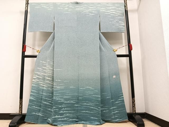 平和屋着物●ろう彩工芸　奥村一心　訪問着　作家物　後ろ向きうさぎ　正絹　逸品　AAAZ4933ph 平和屋着物○ろう彩工芸 奥村一心 訪問着 作家物 後ろ向きうさぎ 正絹