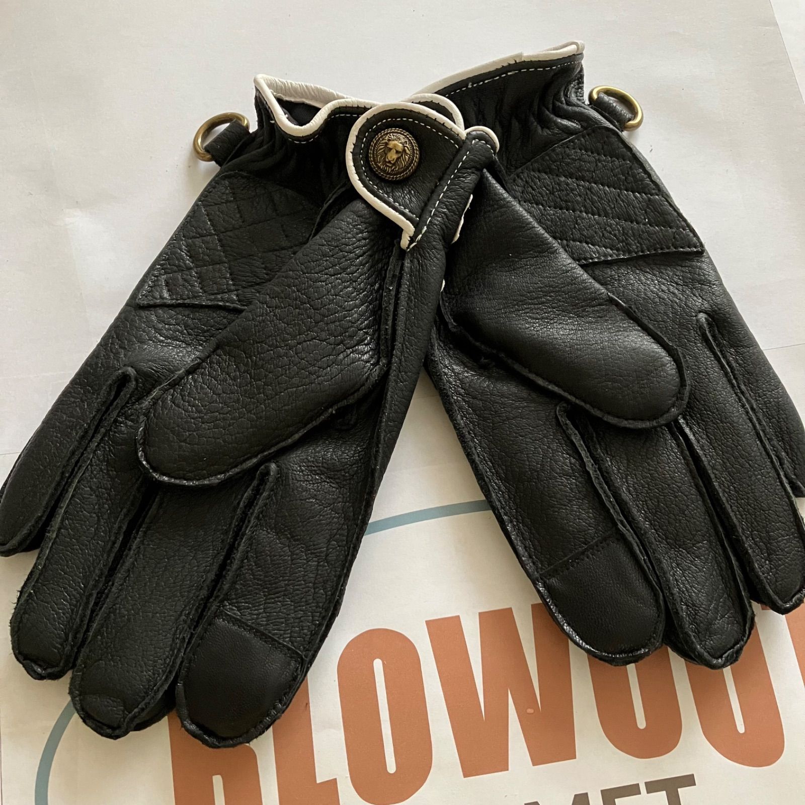 Blowout スカル レザーグローブ 本革 皮 鹿皮 ディアスキン 手袋 ハーレー バイカー チョッパー BELL BUCO ウエストライド