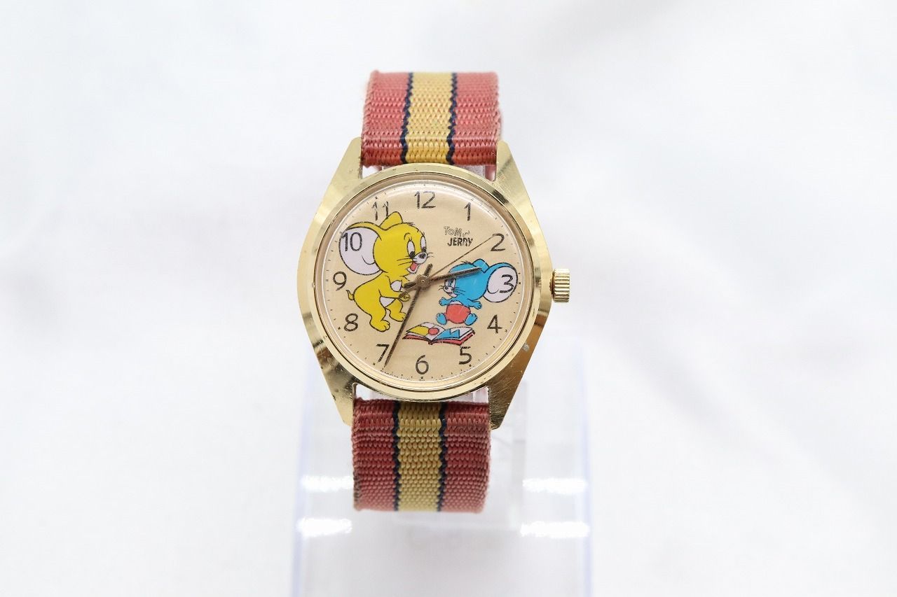 W144-1】レア 動作品 トムとジェリー ディズニータイム 手巻き 腕時計 