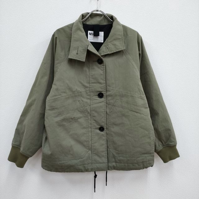 MHL. 595-3225506 PADDED COTTON NYLON サイズ2 中綿 ジャケット ブルゾン 23AW カーキ レディース  エムエイチエル【中古】4-0409T♪ - メルカリ