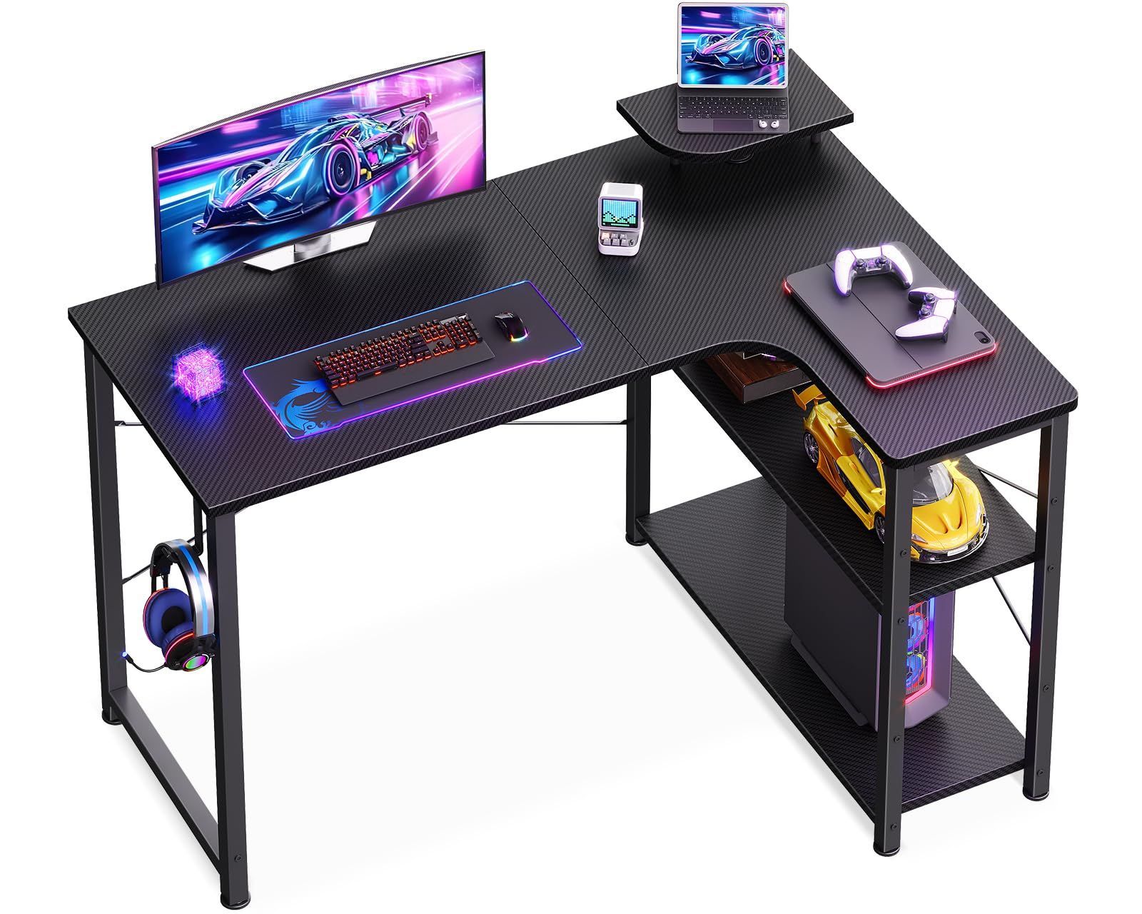 M3104-119-76】ゲーミングデスク l字 パソコンデスク 幅107cm M3104