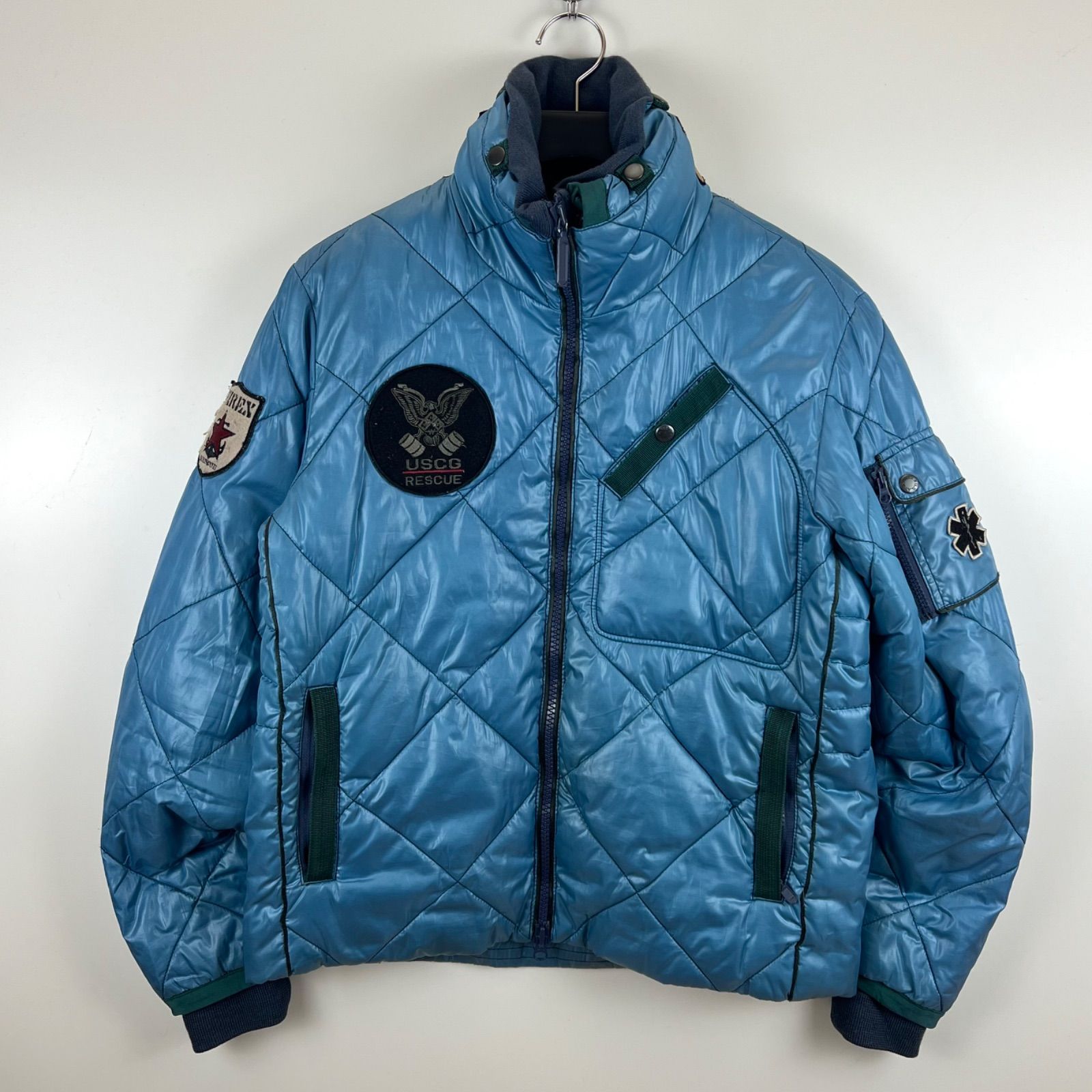 AVIREX 00s y2k AF-75 USCG patch 2way puffy jacket M 6192050