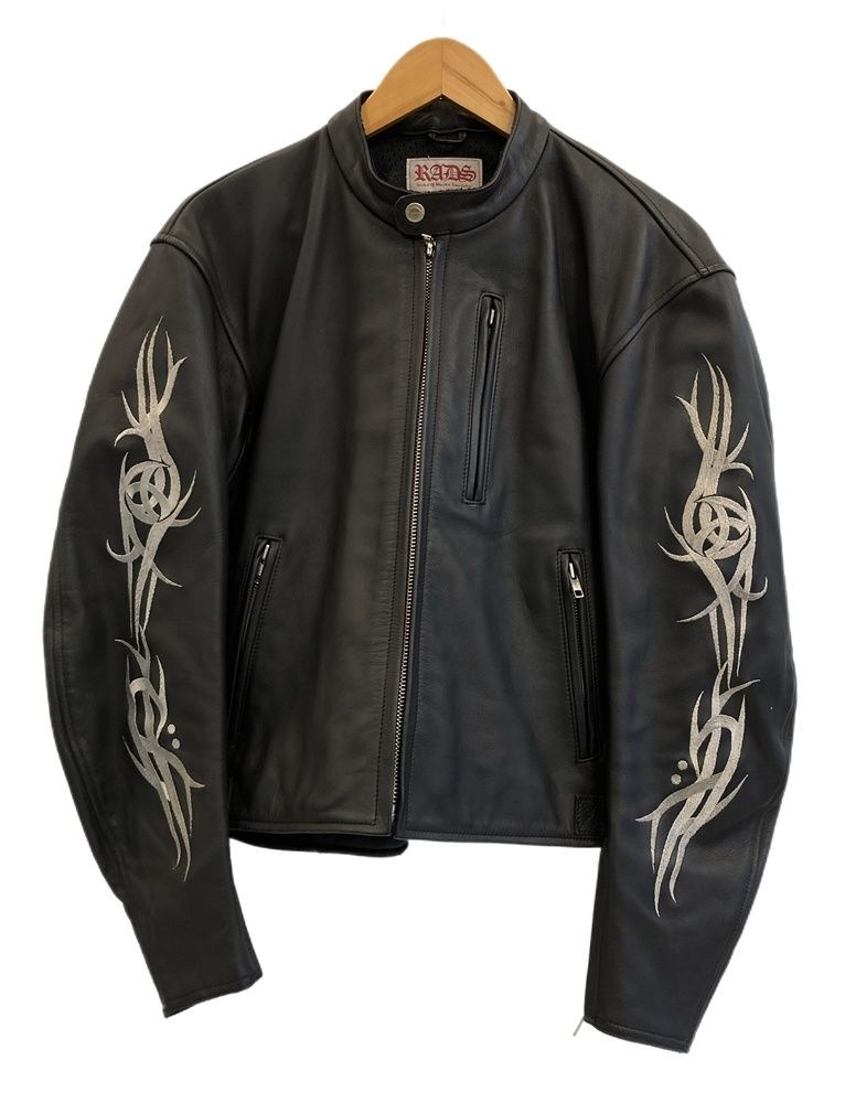 美品 KADOYA RADS トライバル 刺繍 ライダースジャケット L 美品 KADOYA RADS トライバル 刺繍 ライダースジャケット L