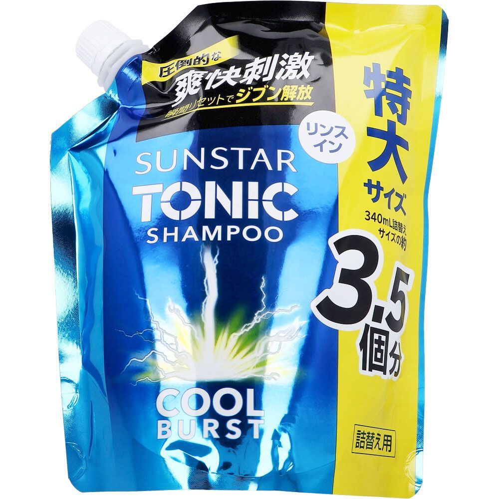6セット サンスタートニックシャンプー COOL BURST リンスイン 詰替用 特大サイズ 1200mL