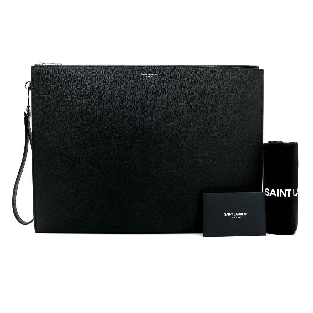 SAINT LAURENT サンローランパリ YSL クラッチバッグ ストラップ付 ...