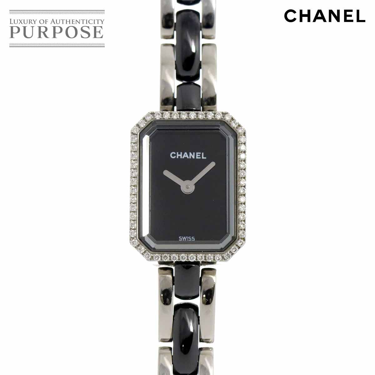 シャネル CHANEL プルミエール H2163 ダイヤベゼル レディース 腕時計 ブラック セラミック クォーツ ウォッチ Premiere 90275660