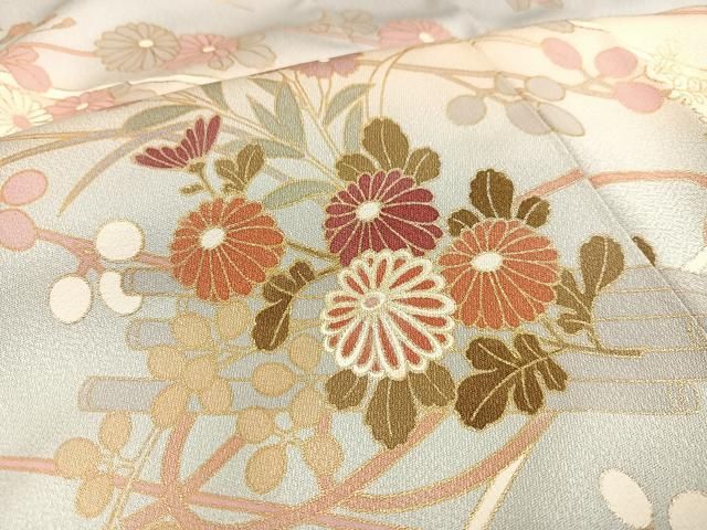 【高級訪問着】　枝花文　暈し染め　逸品✨ No.60 平和屋着物□訪問着 風景枝花文 暈し染め 金銀彩 正絹