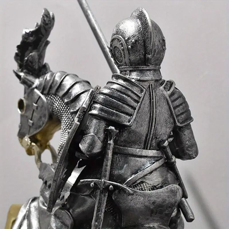 中世のホースナイト像 馬 騎士 像 戦士 中世時代 歴史 置物