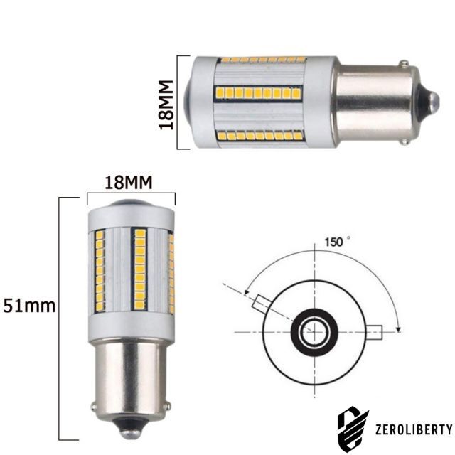 ベンツ ビアノ W639 リア LED ウインカーバルブ S25 ピン角150&deg;  高輝度SMD 132発 ワーニングキャンセラー内蔵 エラーフリー ウィンカー ライト ランプ アンバー 【ネコポス配送】