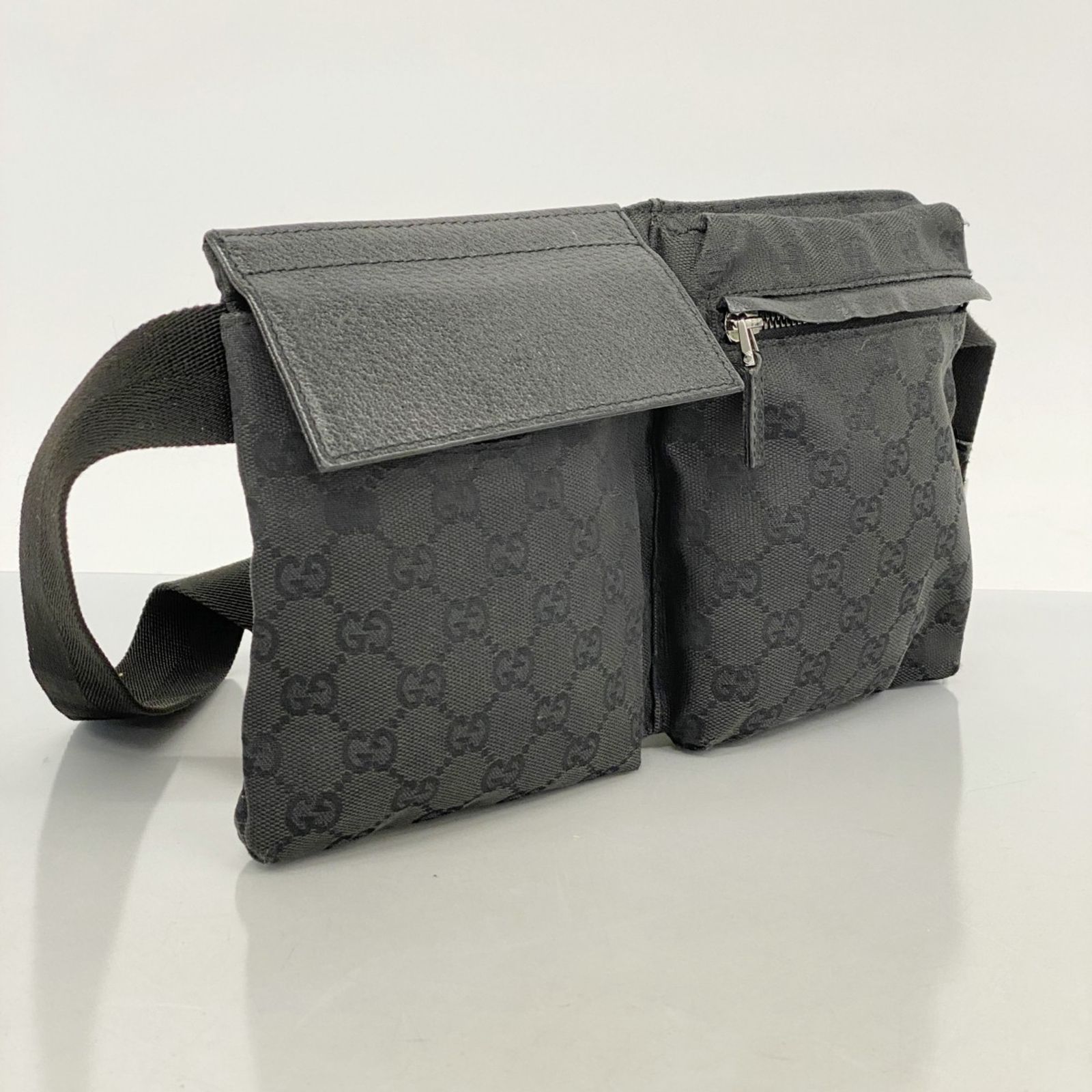 グッチ Gucci グッチ ウエストバッグ GGキャンバス 28566 キャンバス ブラック レディース P1451456