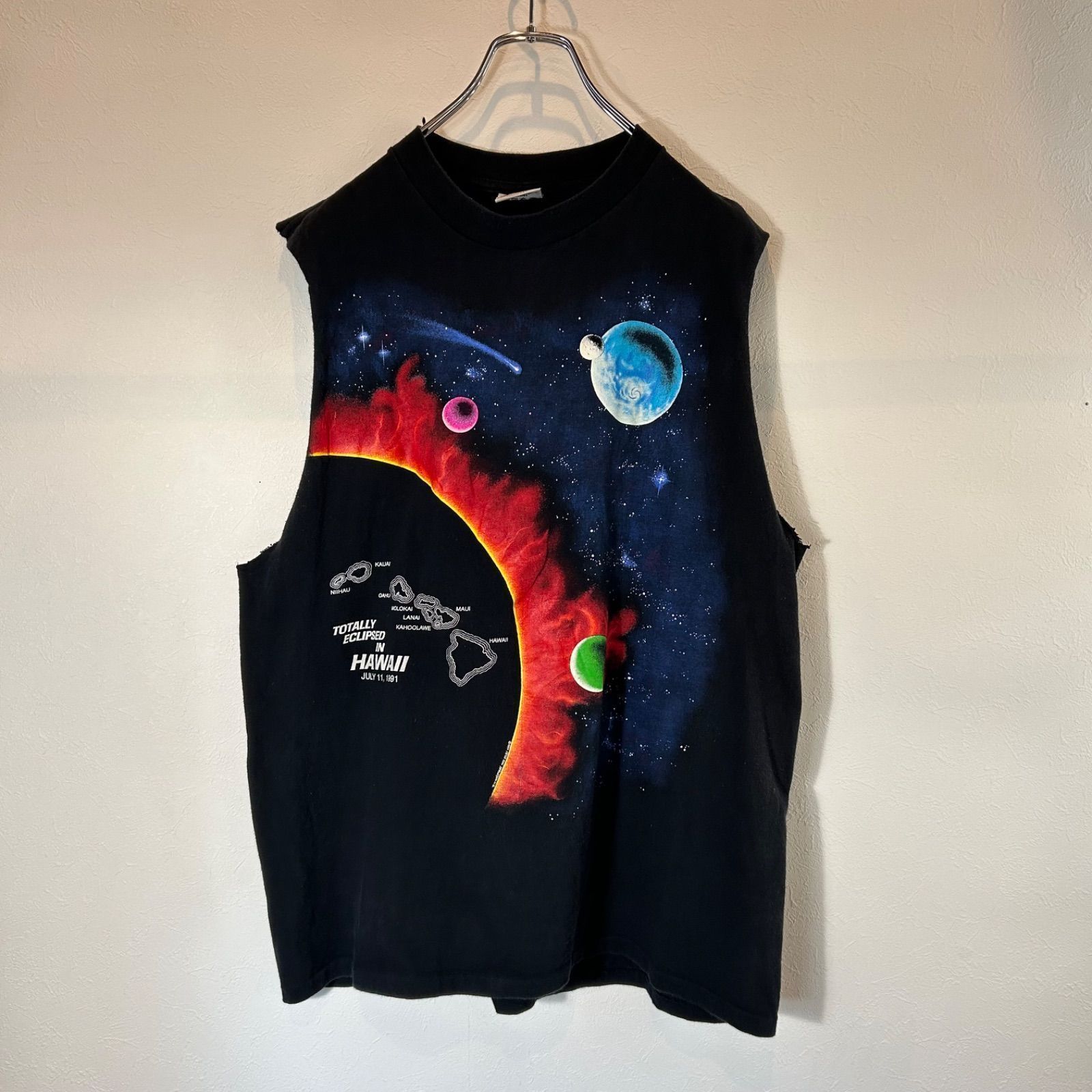 90s Dynamic Solar System カットオフTシャツ XL