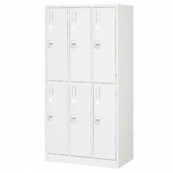オフィス 店舗向け ダイヤルキーロッカー ホワイト 6人用ロッカー 3連2号2段 COM KL 67 W