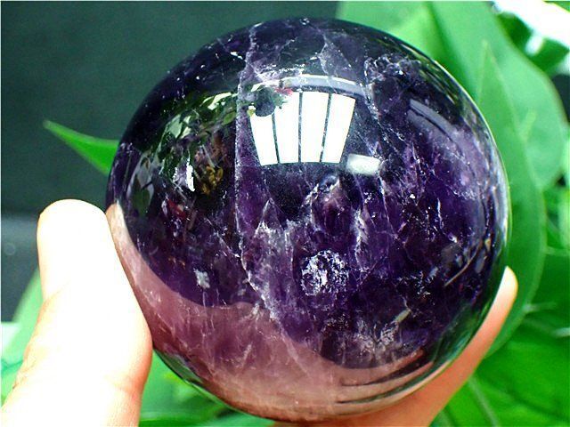 天然～愛の守護石～夢幻紫水晶アメジスト丸玉B84G1|154G04C