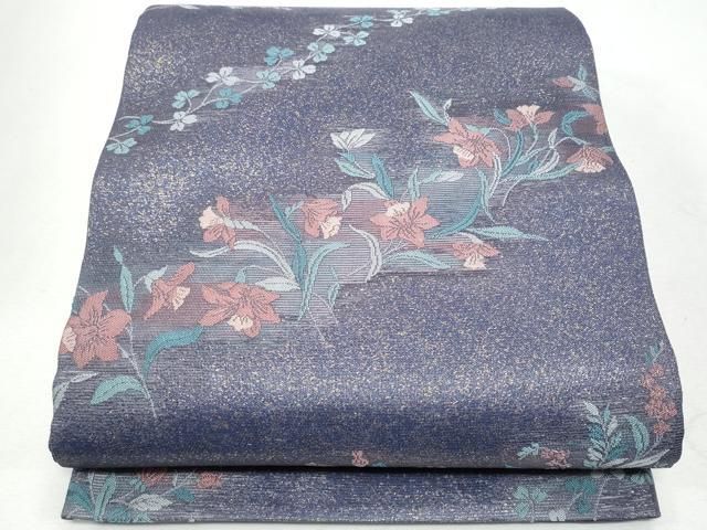 平和屋着物＊夏物 六通柄袋帯 花の万国博 金糸 正絹 ♥ CAAW7001fb