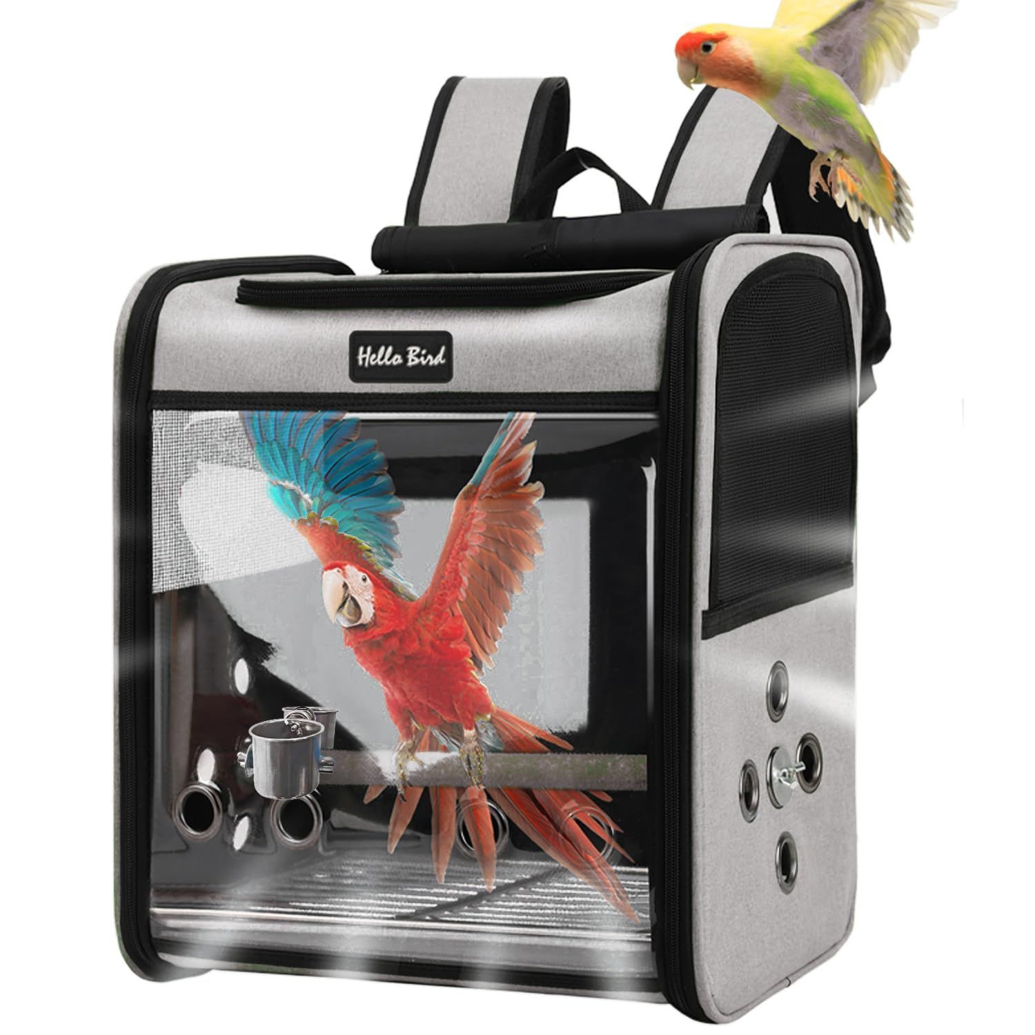 Color:グレー Hopeholic 鳥キャリー 鳥バッグ 鳥用 インコ キャリー