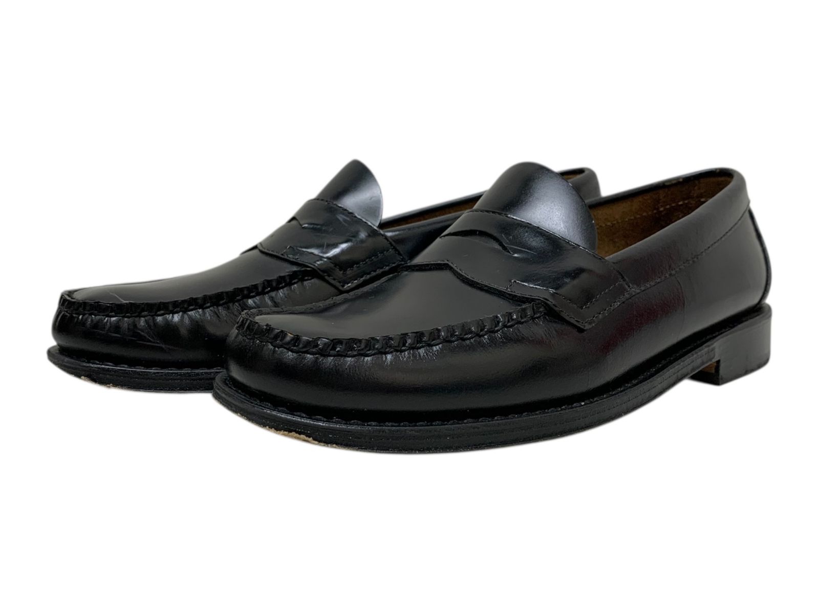 G.H.Bass-Co. ジーエイチバス LOGAN LOAFER ペニーローファー レザーシューズ BA1035H US8.5 ブラック メンズ|036