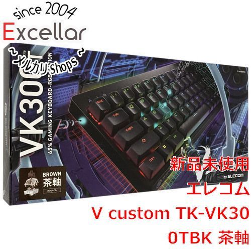 完璧 [bn:10] ELECOM ゲーミングキーボード V custom TK-VK300TBK 茶軸