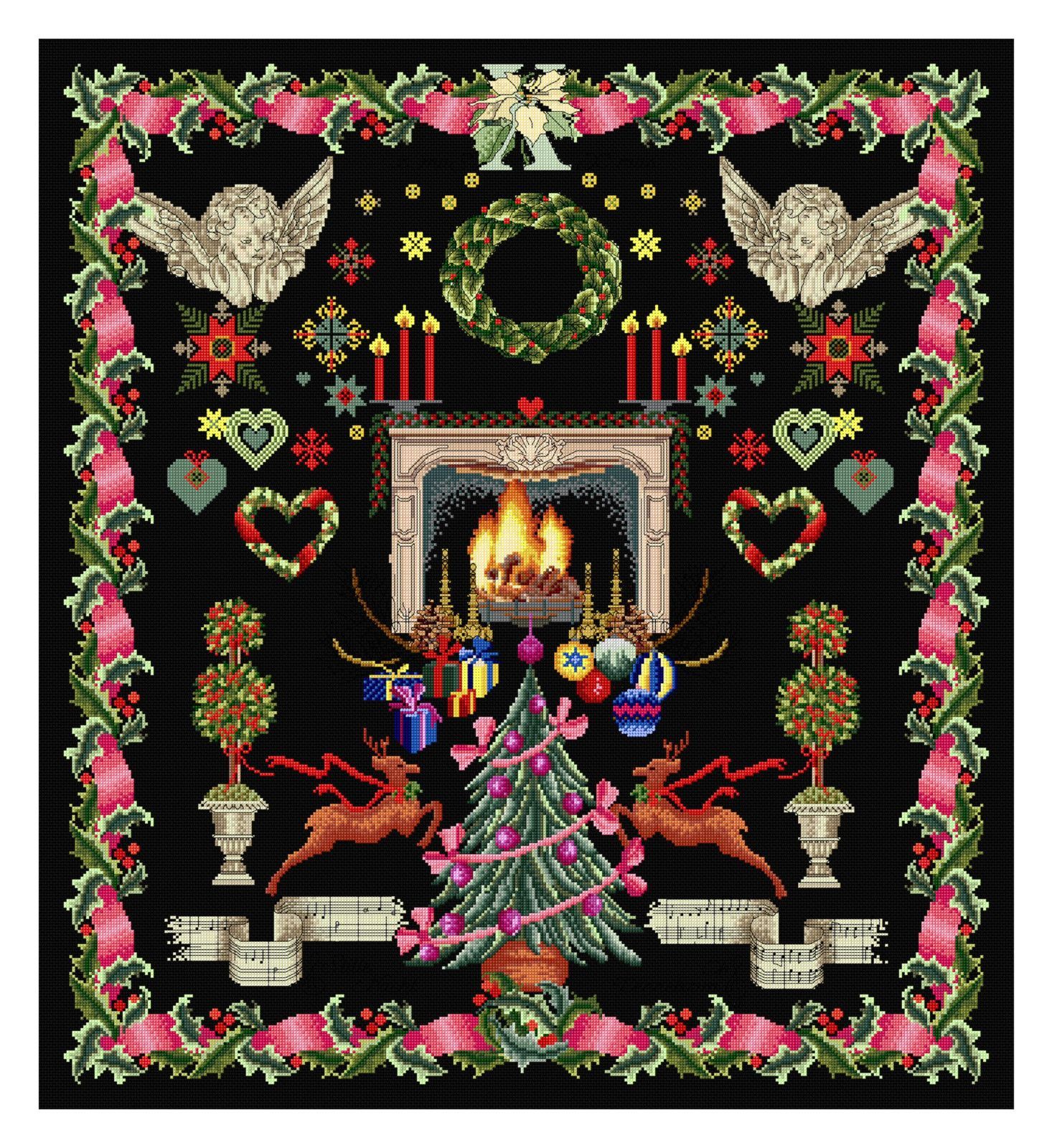 クロスステッチ刺繍完成品　天使のダンス クロスステッチ刺繍完成品 天使のダンス