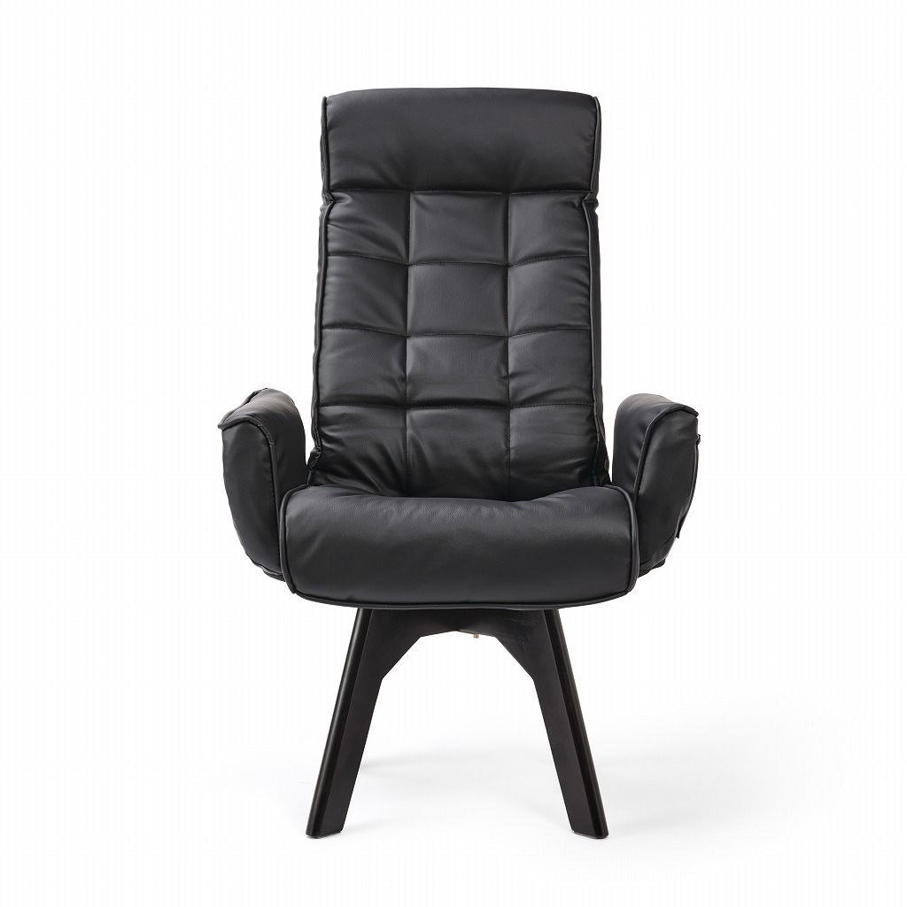 アイリスオーヤマ 回転チェア リクライニグチェア ブラック K104790F IRIS OHYAMA