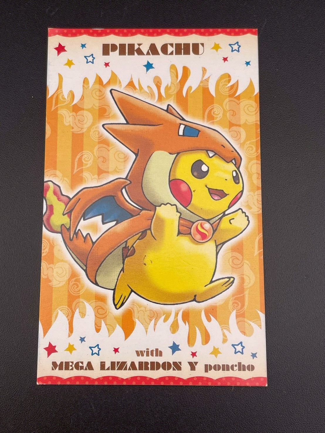 中古品】ポンチョを着たピカチュウ メガリザードン 名刺カード