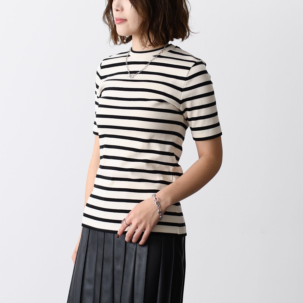 JILSANDERジルサンダー バックロゴラベル ボーダーTシャツMサイズ JIL