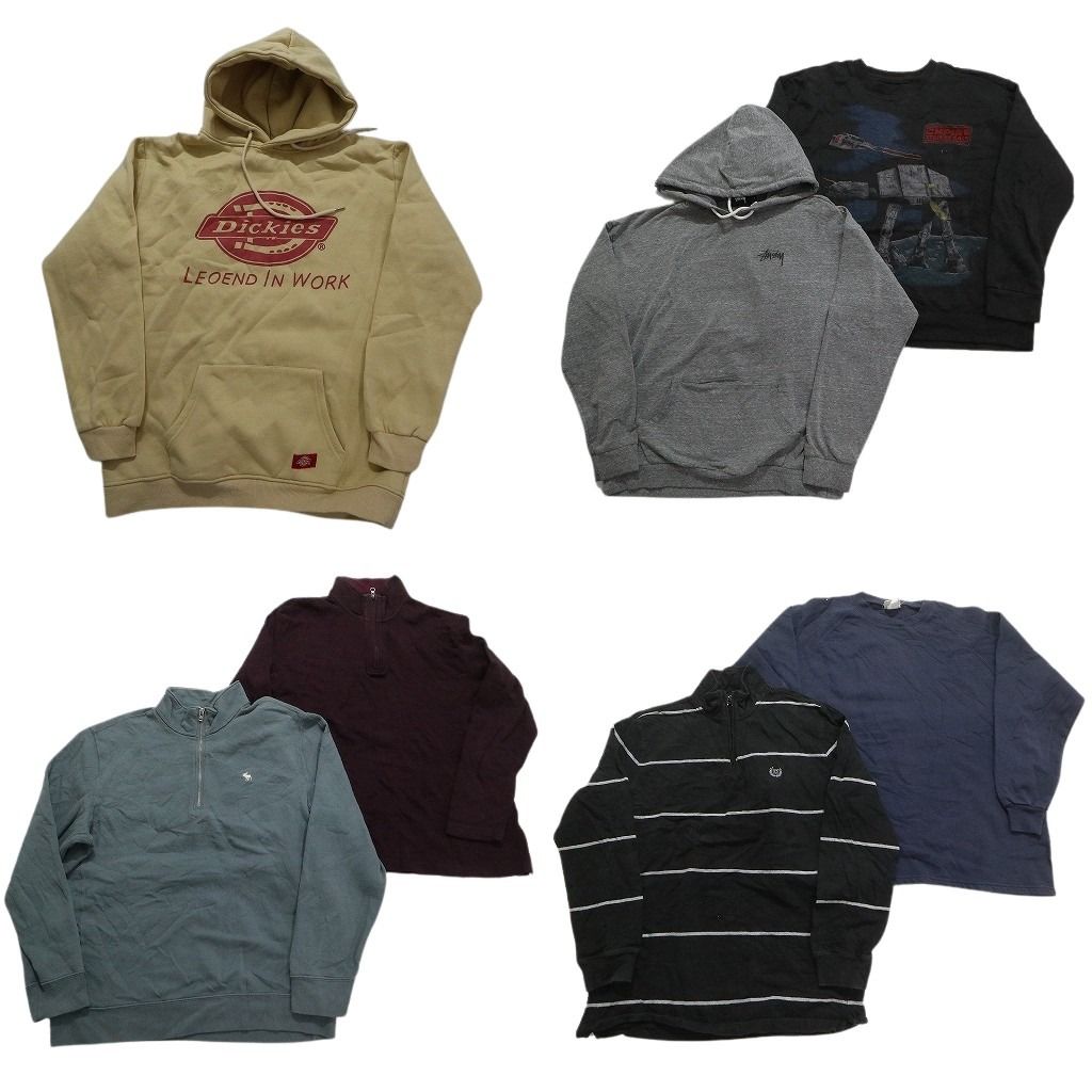 古着卸 まとめ売り ブランドMIX スウェット 7枚セット (メンズ Ｍ /Ｌ ) ステューシー ディッキーズ リー  中古 古着 MX7118