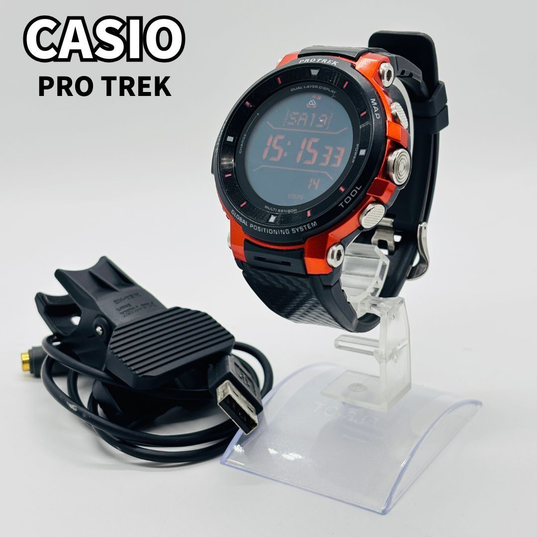 CASIO PRO TREK WSD-F30 オレンジと黒 スマートウォッチ 【公式通販】