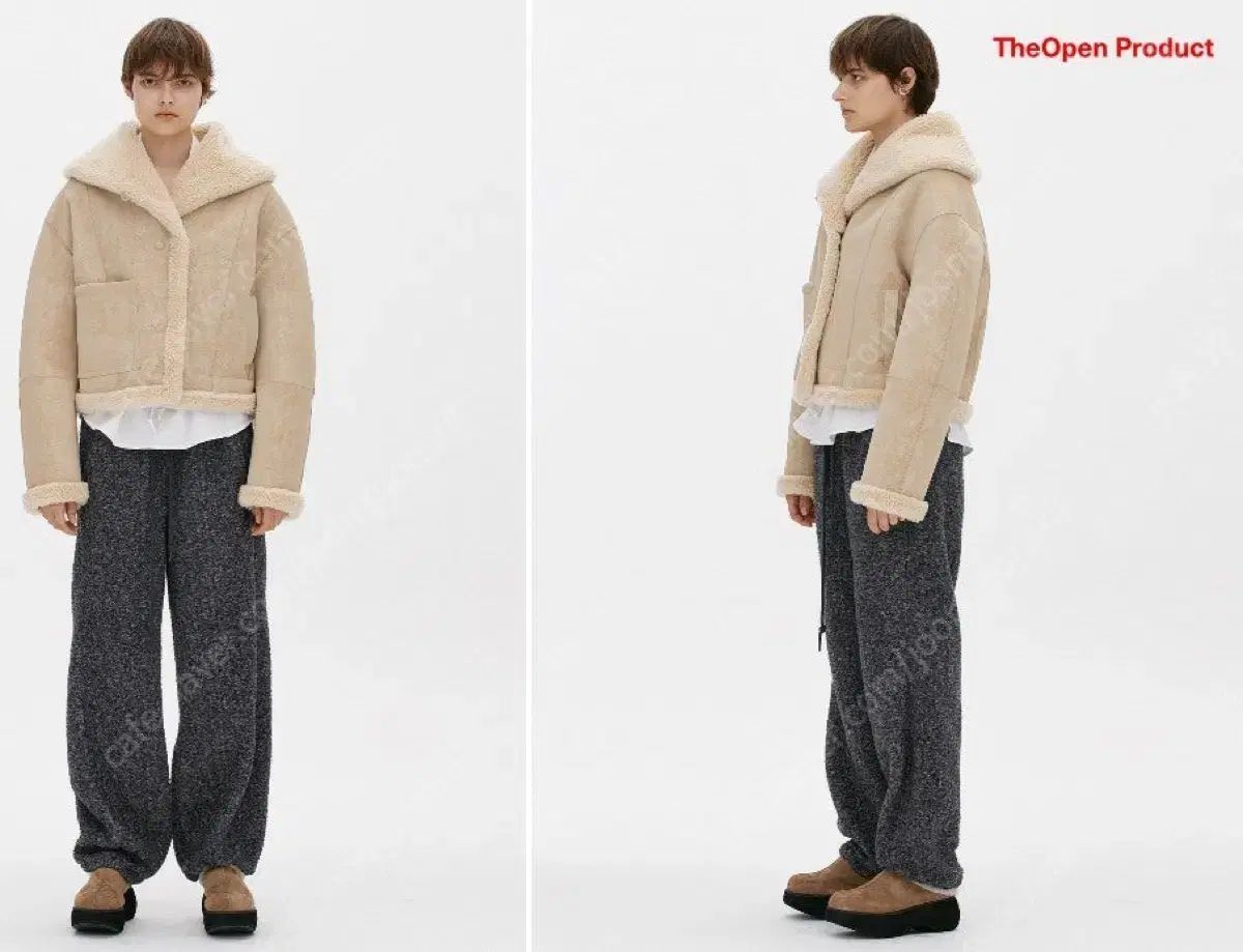 The Open Product ザオープンプロダクト Open YY オープンワイワイ シアリング トラックパンツ チャコール
