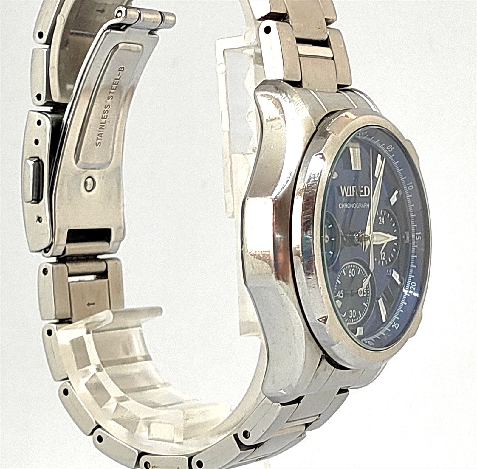 WIRED (SEIKO) クロノグラフ クオーツ腕時計 アナログ インディゴ 