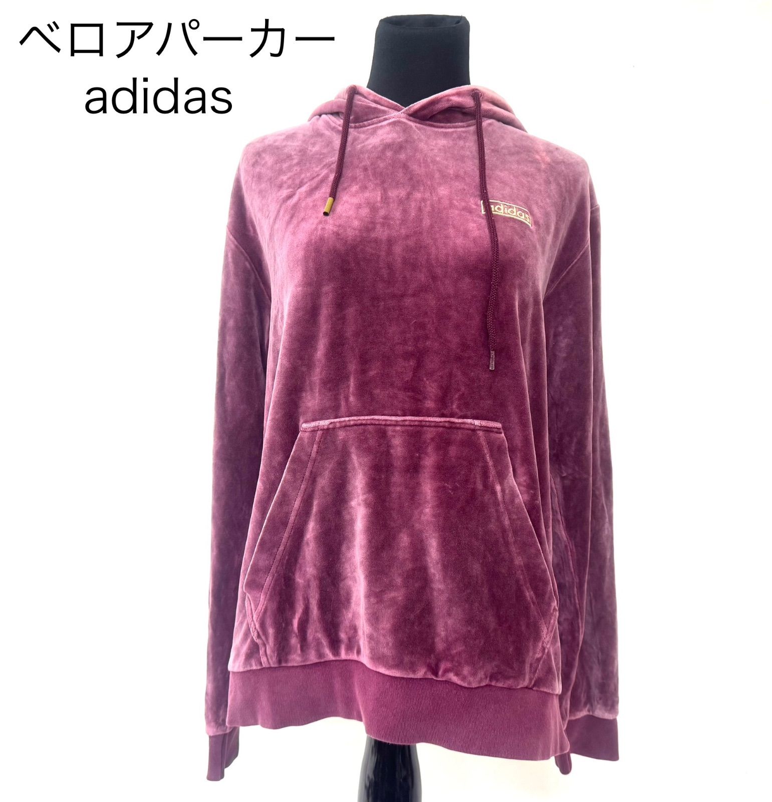 adidas velour hoodie  アディダス　ベロア　フーディ　AY9228　メンズMパーカー　azMID   6398