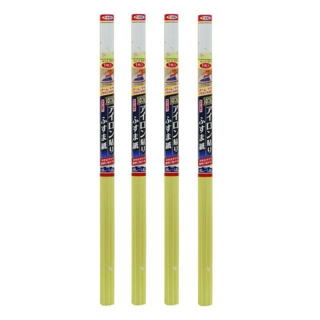 アサヒペン ＥＸアイロン貼りふすま紙 ９５ＣＭＸ１８０ＣＭ Ｎｏ．０１６花扇 4本セット
