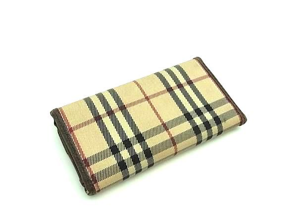 BURBERRY バーバリー ノバチェック キャンバス×レザー キーケース 鍵