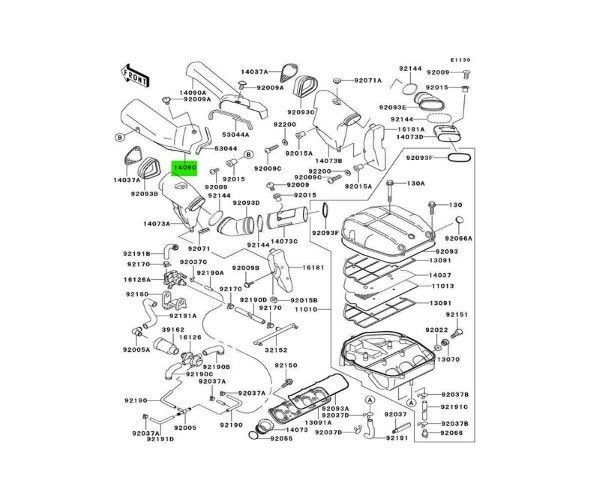カワサキ ニンジャ ZX-7R LH カバー Cover Lh 14090-1644 KAWASAKI