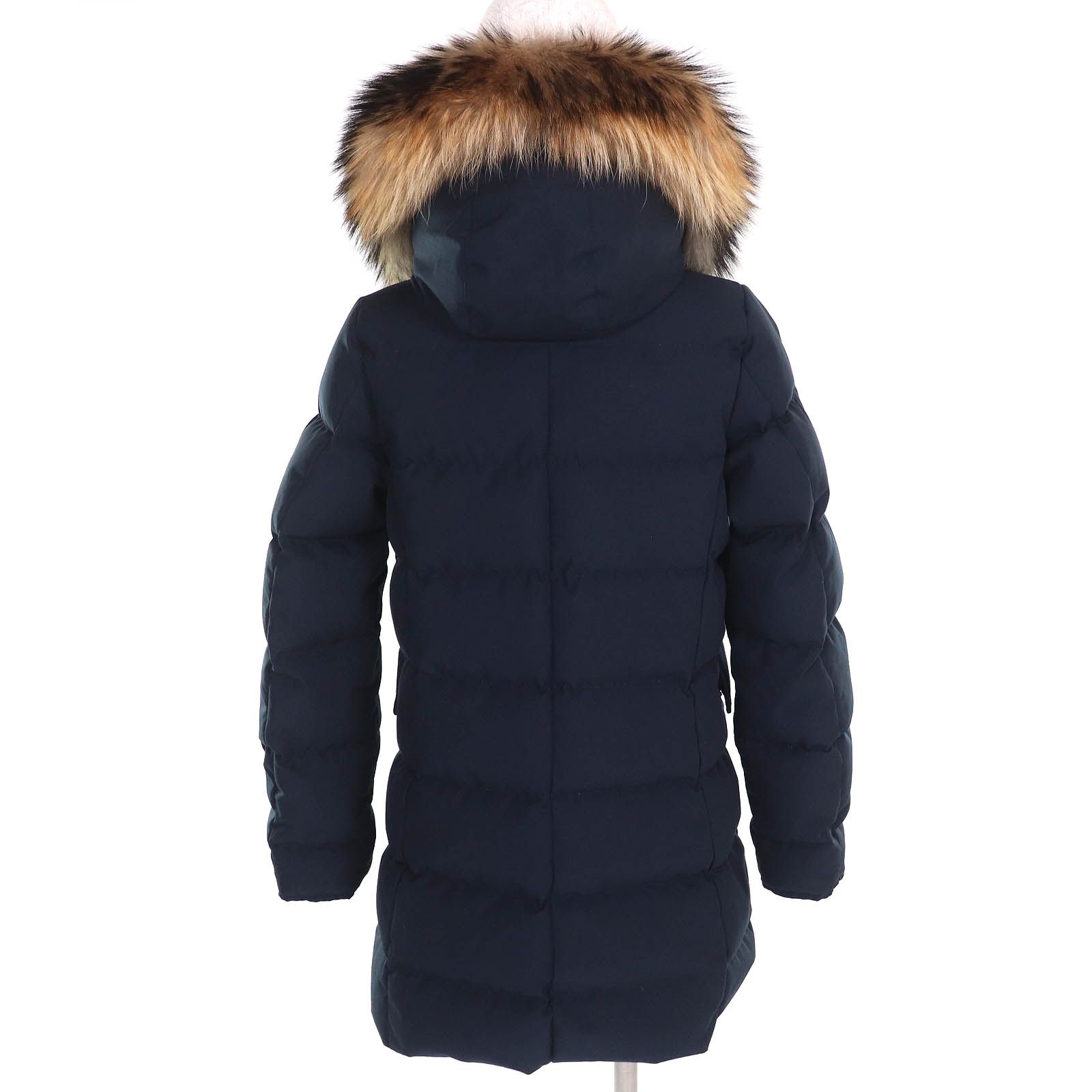 美品☆正規品 PYRENEX ピレネックス GRENOBLE グルノーブル HWM004 ロゴワッペン・ラクーンファー・フード付 ダウンコート ブラック 34 PYRENEX (ピレネックス) Grenoble Jacket ⁄ グレノーブルジャケット