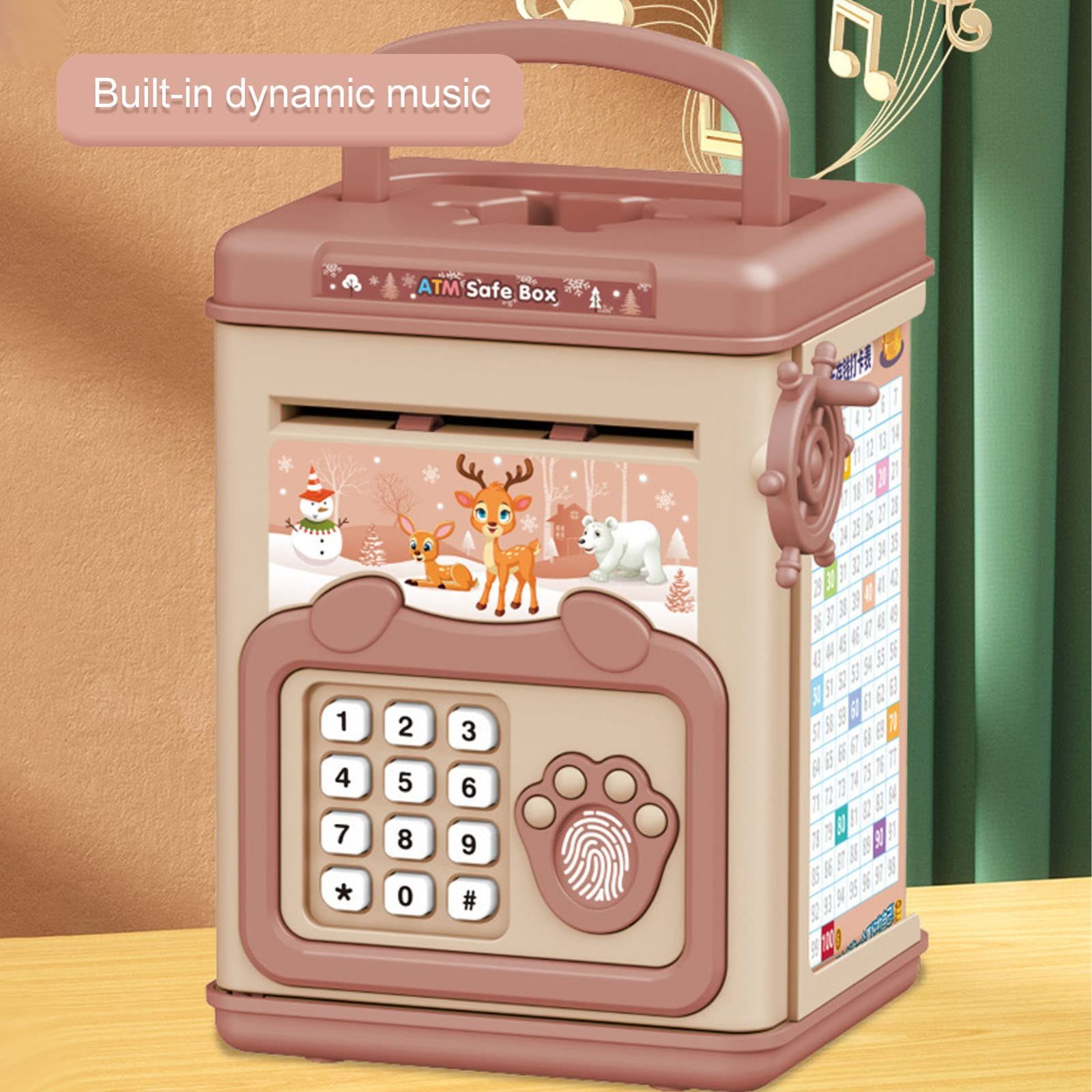 貯金箱 パスワード ATM 玩具 お札 紙幣 小銭 硬貨 コイン 大容量 おもちゃ 子供 キッズ 誕生日 暗証番号 金庫 お年玉 お小遣い ミニ金庫、  電子貯金箱金庫、子供のための貯金箱 ATM パスワード貯金箱現金コイン貯蓄ボックス ATM 機子供クリスマスギフト 収納 在庫処分 ...
