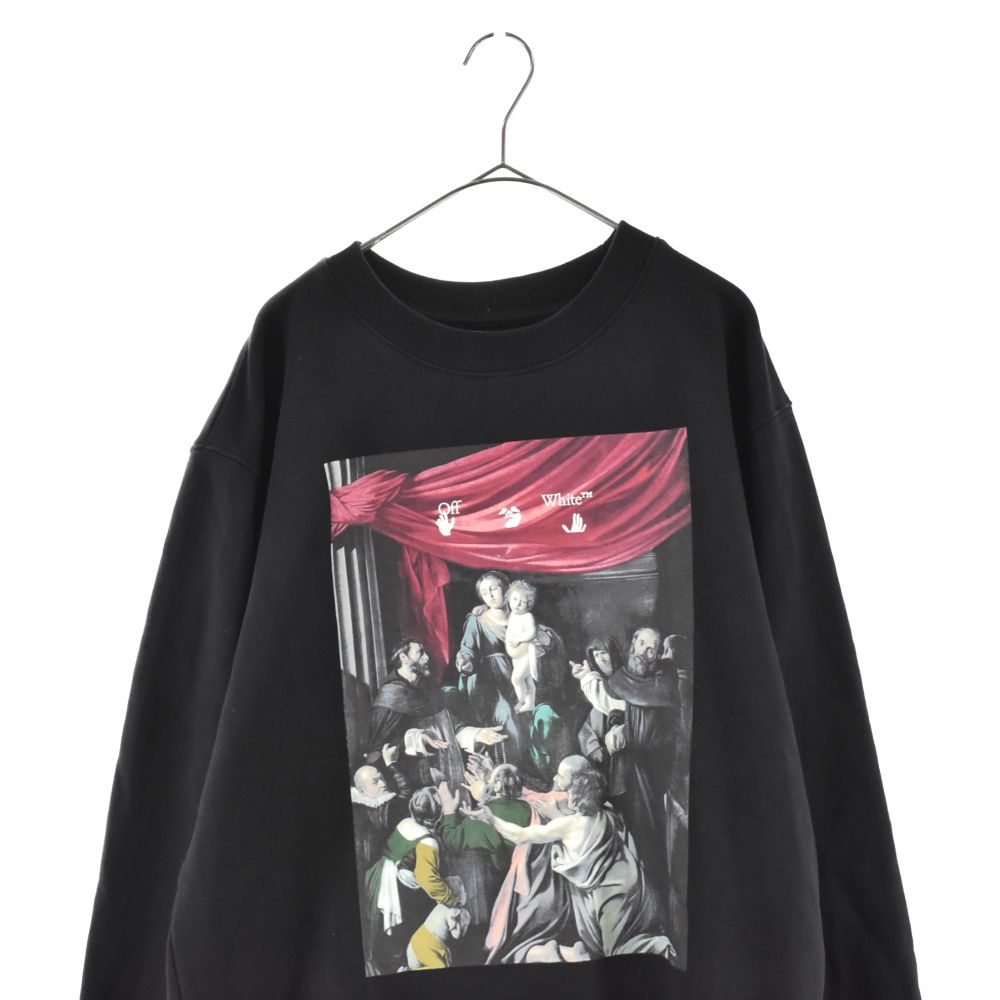 OFF-WHITE (オフホワイト) 20AW Caravaggio Painting Sweatshirt カラヴァッジオ ペインティング  スウェットトレーナー ブラック OMBA025E20FLE004