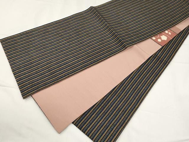 平和屋着物○中国三大刺繍 相良刺繍 両面 太鼓柄京袋帯 紬地 辻が花