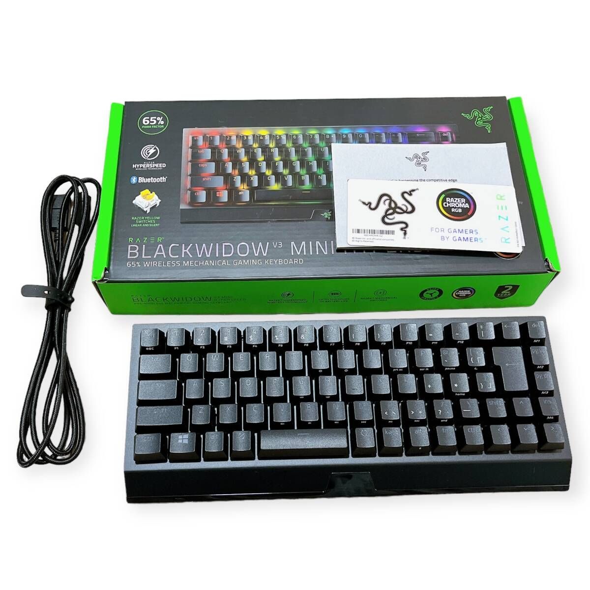 Razer ゲーミングキーボード BlackWidow V3 Mini HyperSpeed JP Yellow Switch Bluetooth メカニカル  イエロー軸 Chroma RGB 日本語配列 - メルカリ