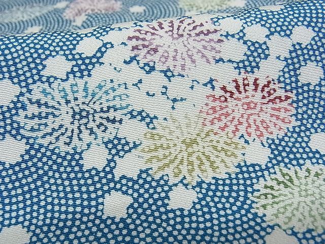 平和屋-こころ店■上質な小紋 草花文 着丈158cm 裄丈62cm 正絹 逸品 B-ag4058