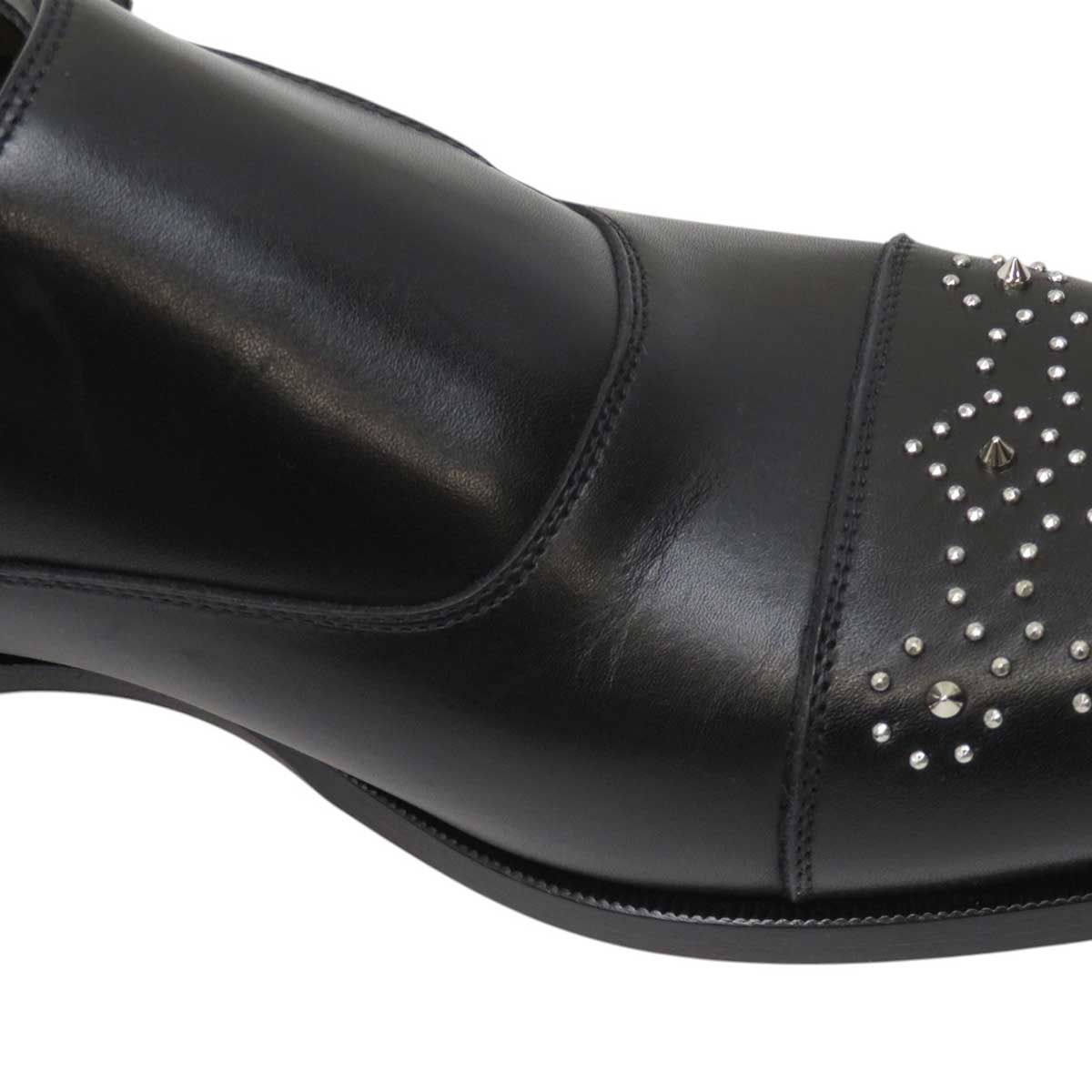 クリスチャンルブタン モンクストラップ レザー スタッズ シューズ メンズ ブラック Christian Louboutin アパレル 小物