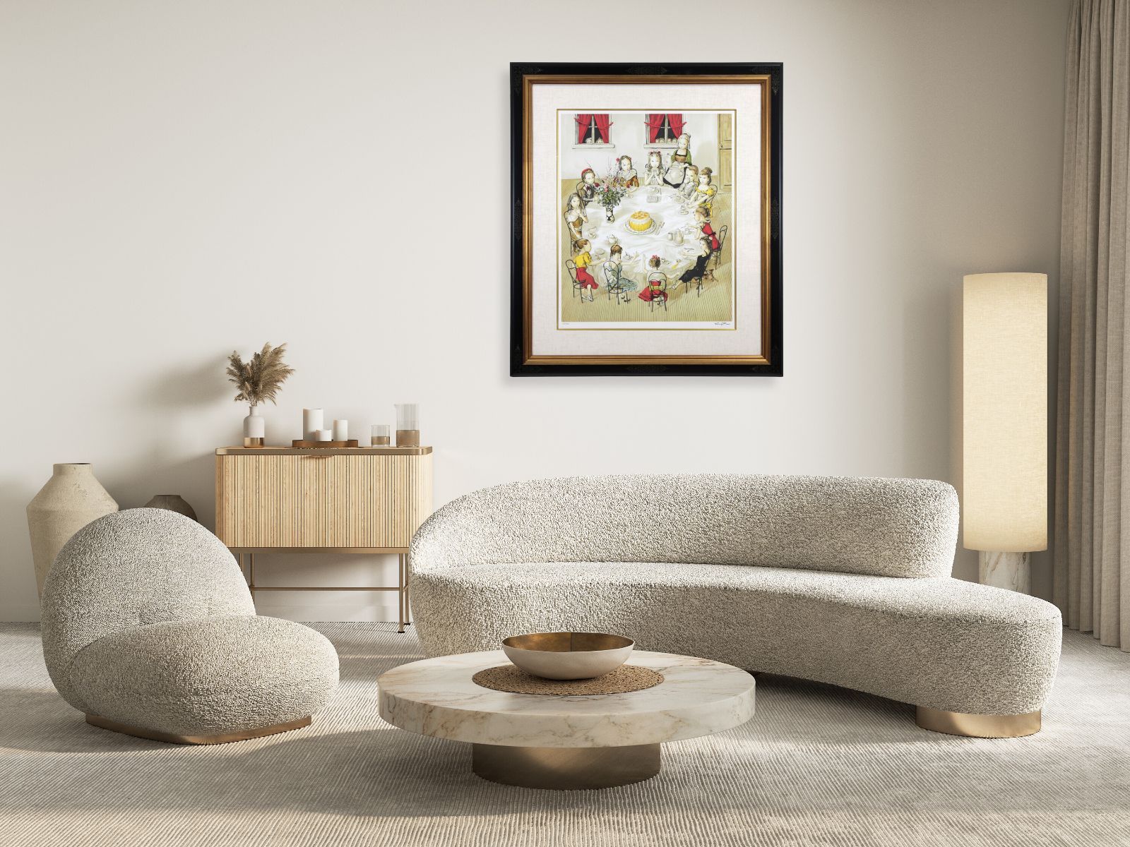 藤田嗣治 「誕生会」 リトグラフ 版画 絵画 - メルカリ