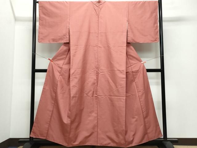 平和屋着物▽本場結城紬 重要無形文化財 単衣 色無地 薄萌葱色