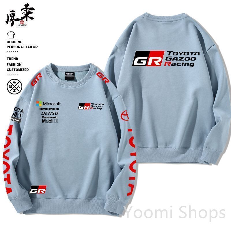 新品未使用 トヨタ GR Gazoo Racing 高品質 モータースポーツ ロゴ カジュアルな服 メンズ 長袖Tシャツ 長袖 スウェット 休暇服 ブルーcp46 kkk