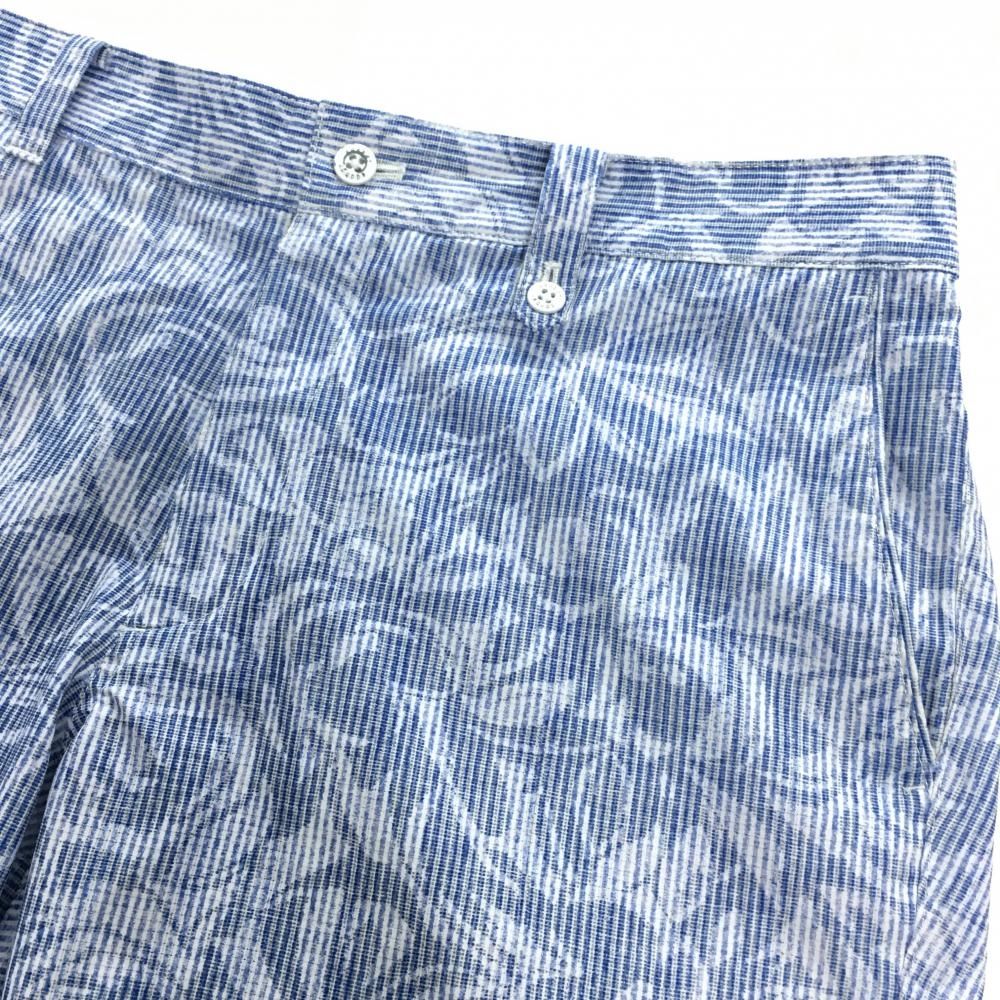 アダバット ハーフパンツ ブルー×白 総柄 メンズ 50(XL) ゴルフ