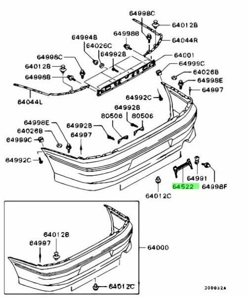 ミツビシ 純正 ランエボ 9 CT9A リア ナンバー プレート ブラケット ランサーエボリューション9 LANCER EVO 9 Rear Bumper Plate License