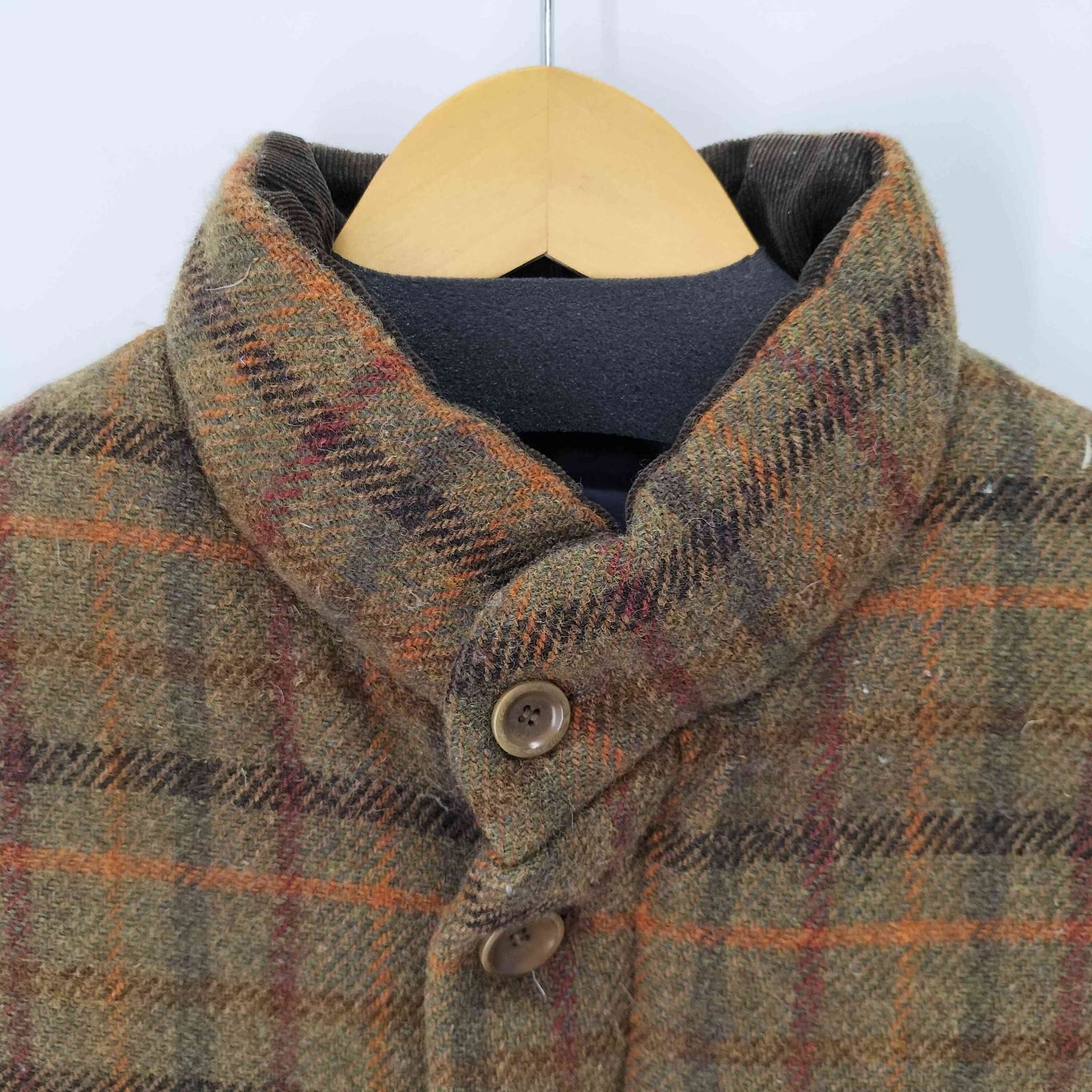 ハリスツイード Harris Tweed ツイードチェック ダウンベスト